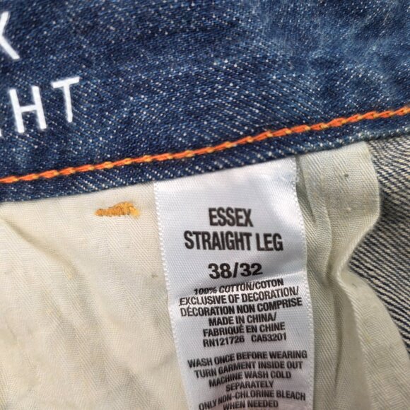 Aeropostale Jeans Mens Essex Straight Blue Distressed  Faded Measure 38 x32 - Picture 8 of 11